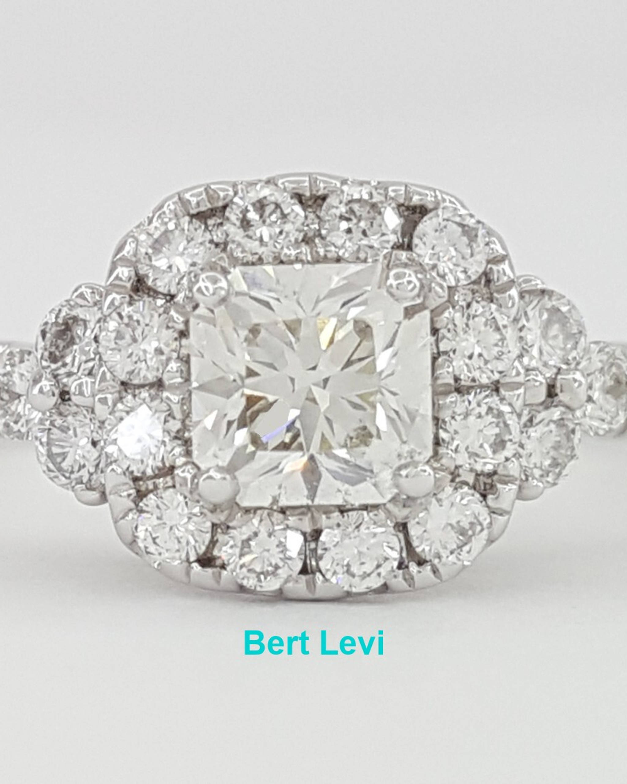 Canadian Radiant Cut Diamond Halo Engagement Ring 14K White Gold SI1 1 ct