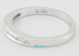 Channel Set Princess Diamond 14k White Gold Wedding Band 0.25 ct 2.5 mm