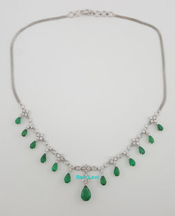 Colombian Emerald Diamond Drop Necklace 11.15 ct 18k Gold 18.8 Gr Rtl $30K