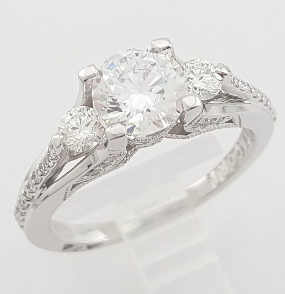 Thumbnail: Tacori Round Semi-Mount Three Stone 67295 Engagement Ring 0.5 ct 18k Gold $4,580