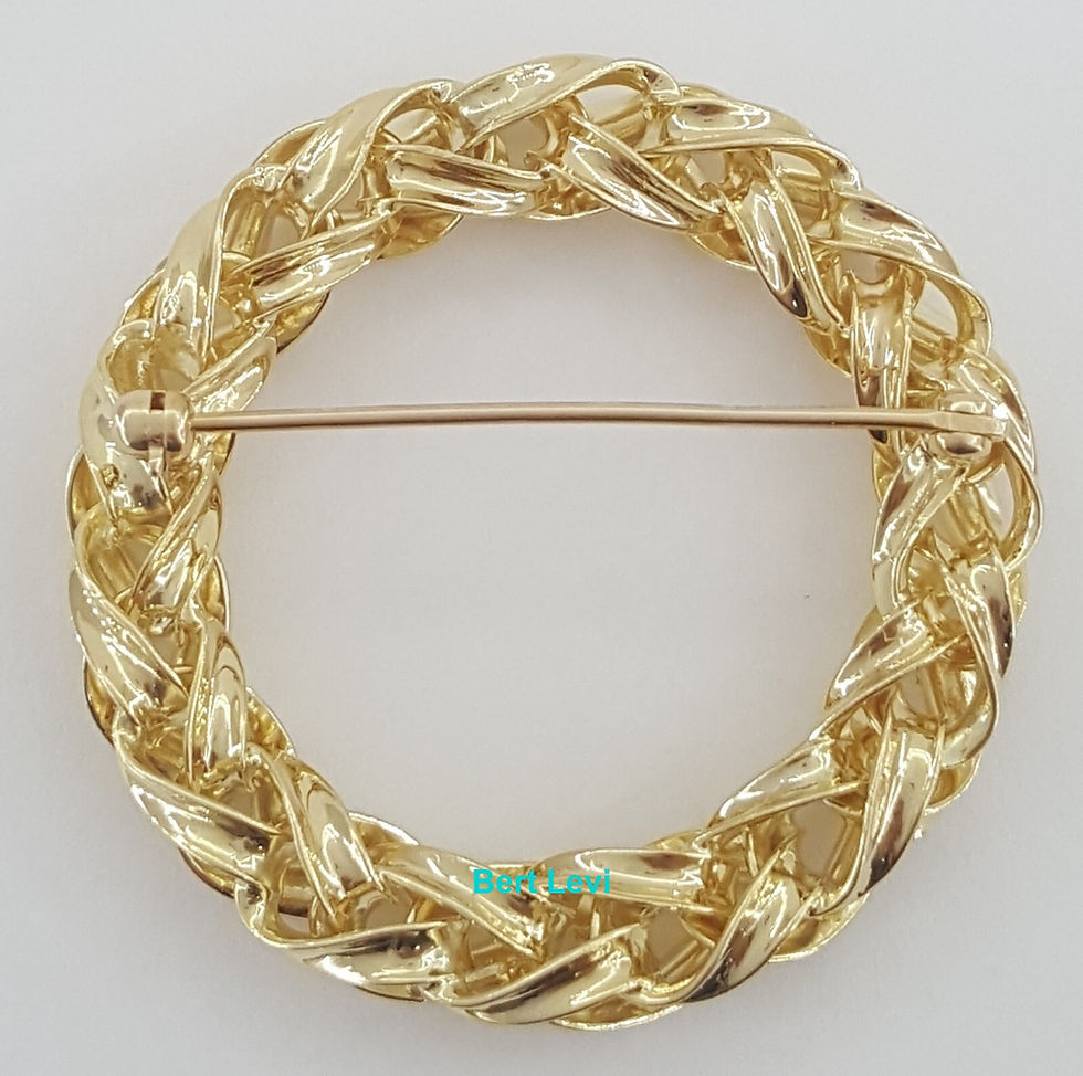 Thumbnail: Tiffany & Co Vintage Circle Brooch Pin 14K Yellow Gold 12.8g 1.53" 1970's