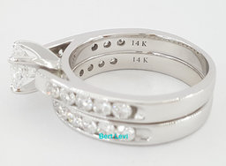 Shane Co. 2.08 ct Radiant Diamond 14K Gold Engagement Ring Wedding Set Rtl $9k