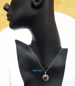 LeVian Smoky Quartz & Chocolate Diamond Pendant / Necklace 18" 14K Gold 4.77 ct