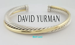David Yurman Crossover Two Row Cuff Bracelet 18k Gold Silver 37 Grams 6.5"