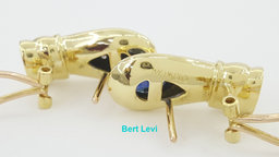 Pablo Sapphire & Diamond Vintage Earrings 1.7 ct 18K Gold 16.3 Grams