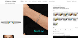 David Yurman Classic Cable Blue Topaz Bracelet Silver & 14k Gold 5 mm 6.5" $850