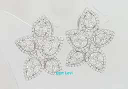 Pear Round Marquise & Princess Diamond 18k Gold Cluster 2.5 ct Earrings $7.5K
