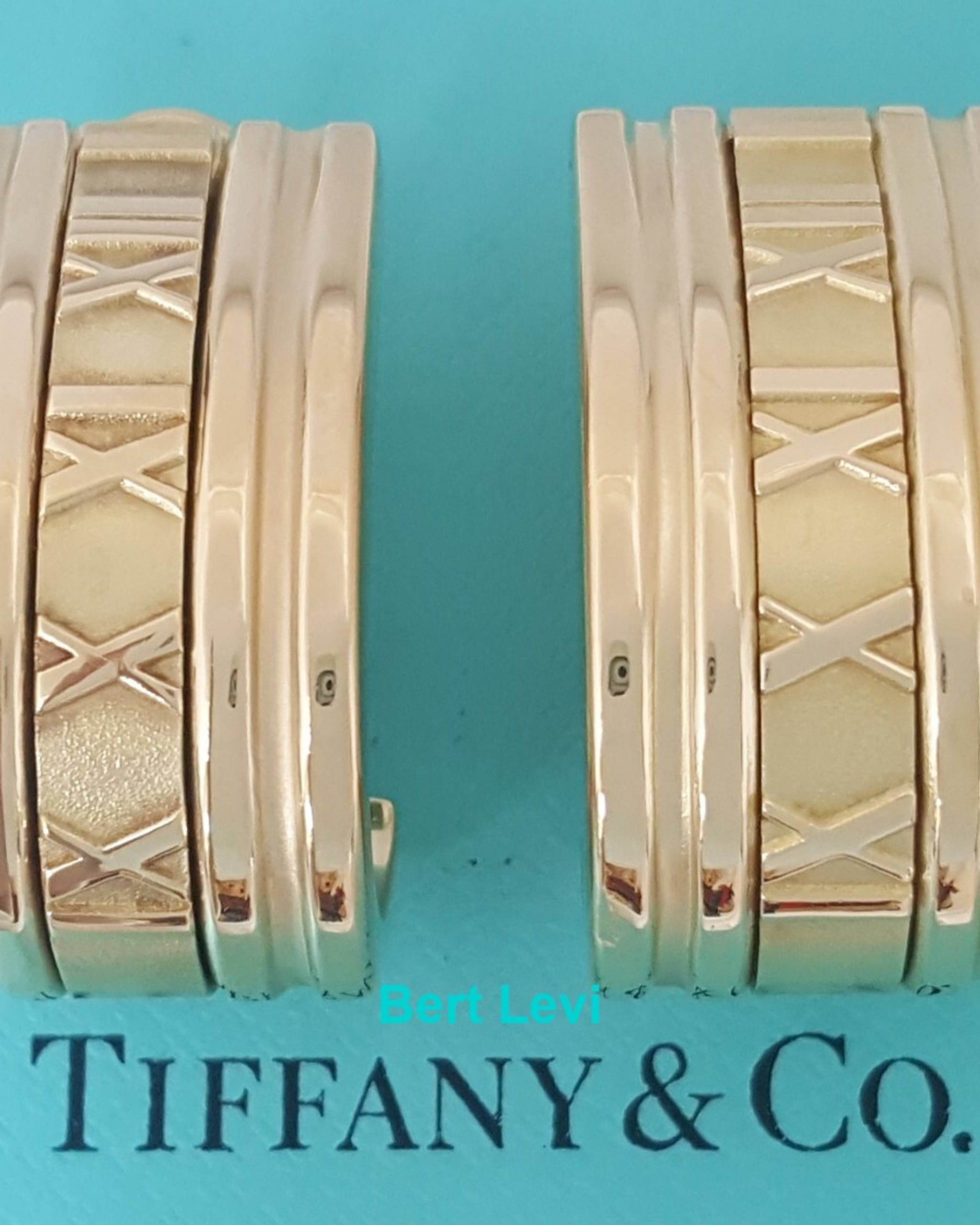 Tiffany & Co 18K Yellow Gold Atlas Clip On Earclip Earrings 26 Grams