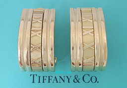 Tiffany & Co 18K Yellow Gold Atlas Clip On Earclip Earrings 26 Grams