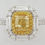 Thumbnail: Fancy Intense Yellow Cushion Diamond Halo Engagement Ring 1.29 ct 18k Rtl $10.5K