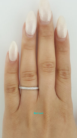 Round Diamond Milgrain Curve Wedding Band Ring 0.2 ct 2.5mm 14k White Gold