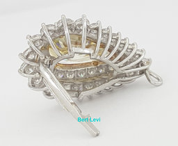 Vintage Pear Fancy Yellow 10 ct Diamond Ring Pendant Platinum GIA