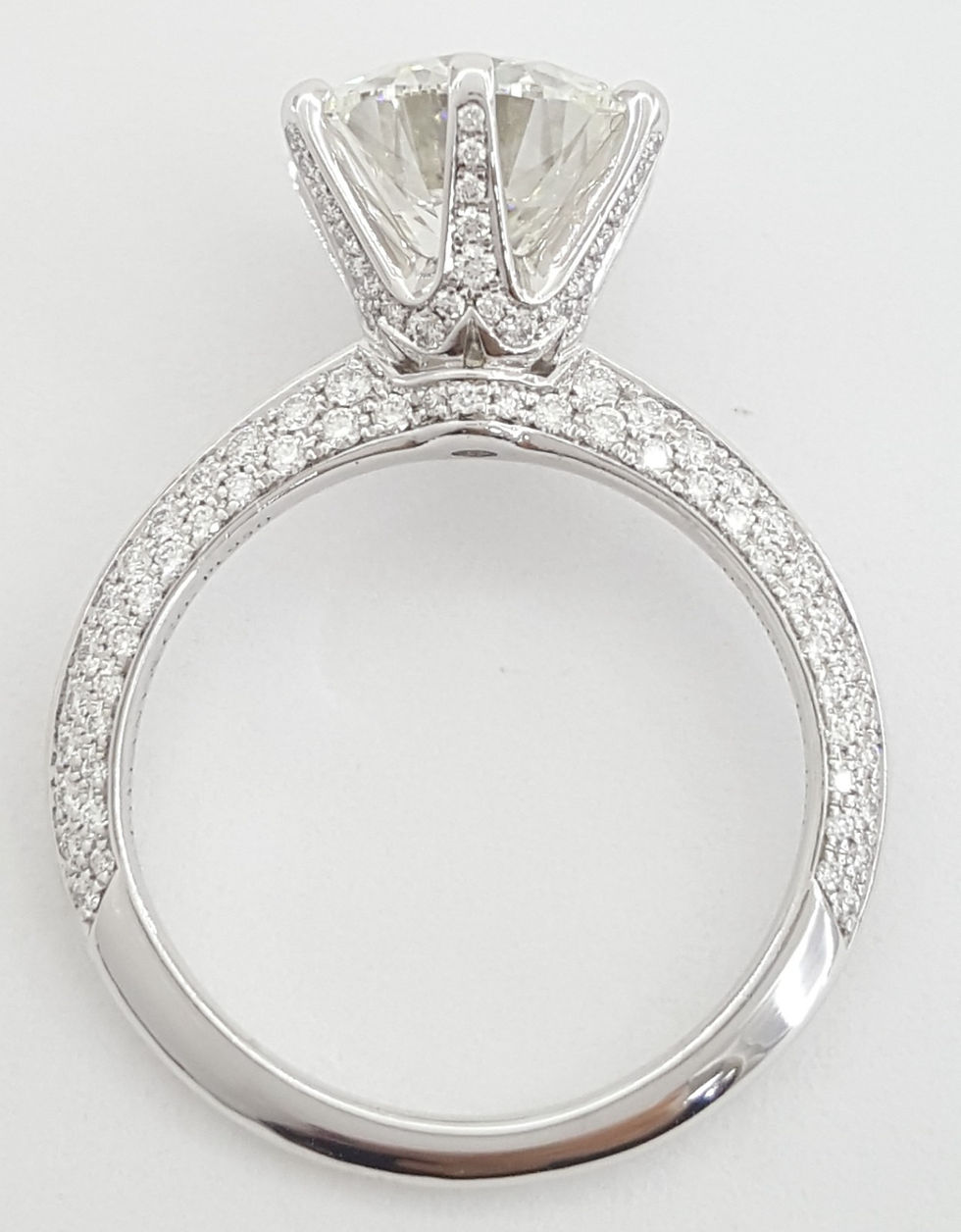 Thumbnail: Tiffany & Co Solitaire Pave Diamond Engagement Ring 2.89 ct H/VVS1 Rtl $90K