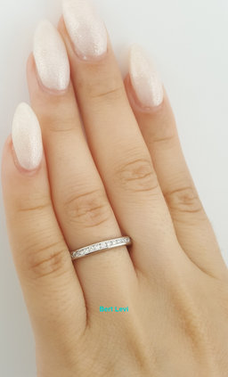 Round Diamond Eternity Channel Set Wedding Ring 0.65 ct 2.7 mm Platinum