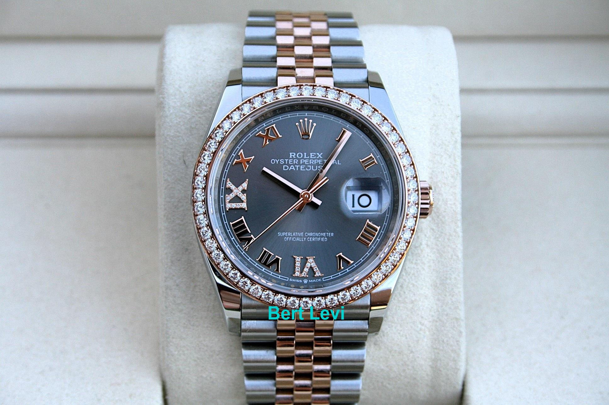 ROLEX 126281RBR DATEJUST SLATE DIAMOND DIAL DIAMOND BEZEL