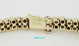 Diamond Straight Line Tennis 2 Row Bracelet 4 ct  14k Gold 25 Grams Rtl $12K