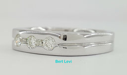 Round Cut Diamond Men's Wedding Ring Band 0.38 ct 14K White Gold 9.6 Grams Sz 11