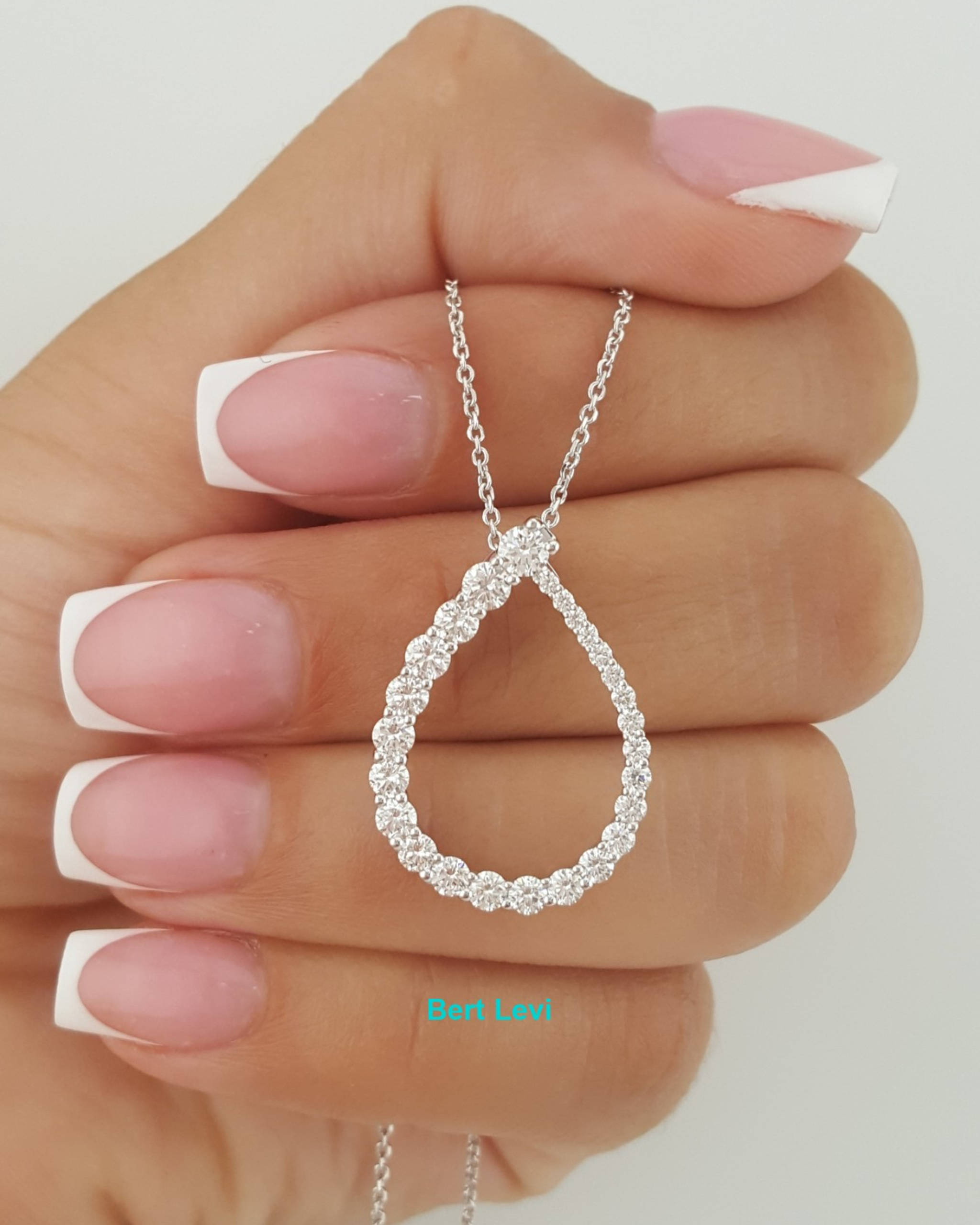 Journey Round Diamond Necklace 18" 1 ct 14K White Gold Retail $3,000