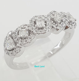 Princess Oval Emerald Round Pear Halo Diamond Ring 14K White Gold 0.5 ct $2,295