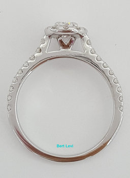 Oval Brilliant Cut Diamond Halo Engagement Ring D/SI2 GIA14k White Gold 1.05 ct