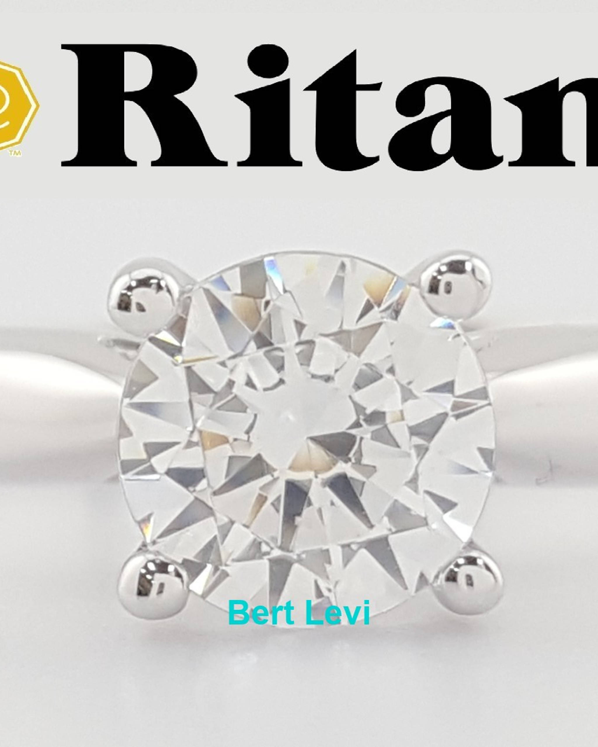 Ritani Elowen 1RZ7244 Solitaire Semi-Mount 18k & Plat Engagement Ring Rtl $2366