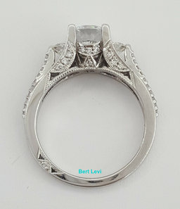 Simply TACORI 2633RD65 18k 3-Stone Semi-Mount Engagement Ring 0.50ct Rtl $4,580