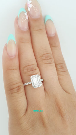Tiffany & Co Soleste Emerald Cut Halo Diamond Engagement Ring 1.4 ct Rtl $38k