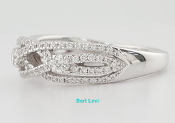 Neil Lane Round Diamond Crossover Wedding Band Ring 0.5 ct 14k White Gold