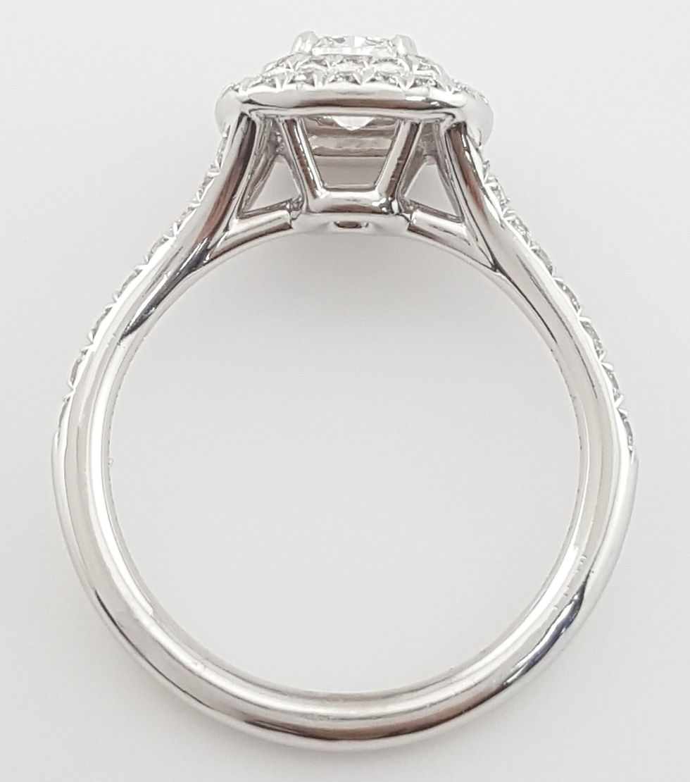 Thumbnail: Tiffany & Co Soleste Cushion Double Halo Diamond Engagement Ring 0.9 ct $10.4k