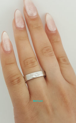 Round Diamond Men's Wedding Band Ring 0.05 ct 18K White Gold 4.5 mm 7 Grams