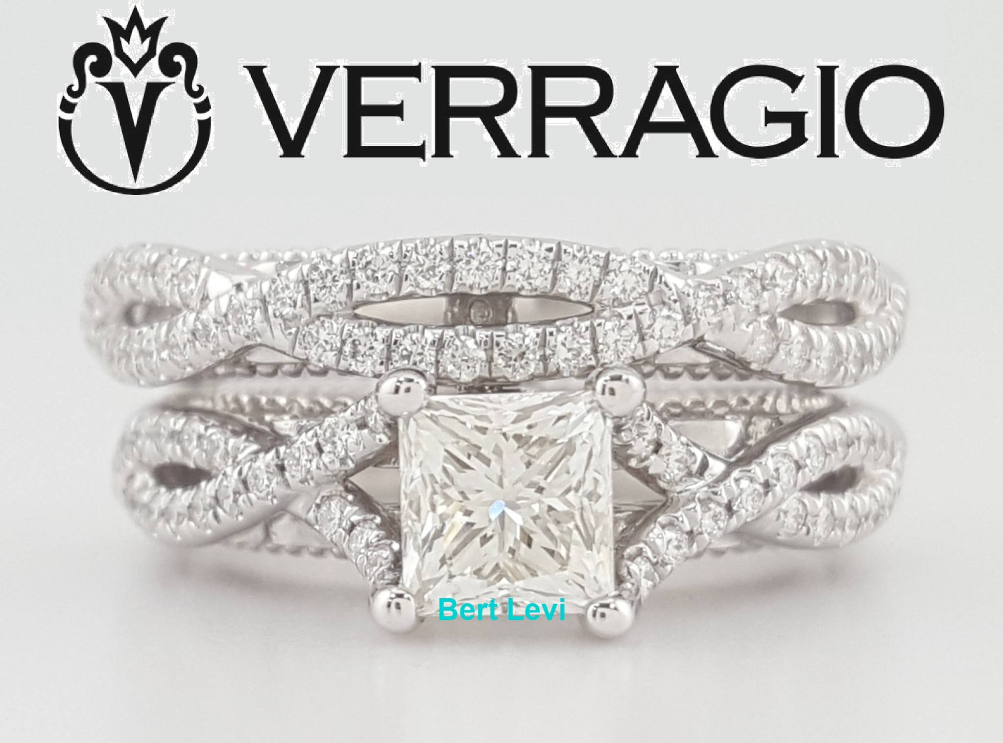 Verragio Venetian-5003 Princess Cut Diamond Engagement Ring Set 1.55 ct $14.5K