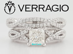 Verragio Venetian-5003 Princess Cut Diamond Engagement Ring Set 1.55 ct $14.5K