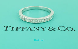 Vintage Tiffany & Co Platinum Half Circle Diamond Wedding Band Ring 0.25 ct