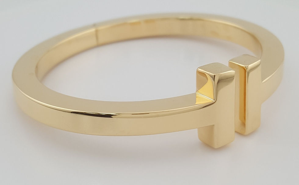 Thumbnail: Tiffany & Co. T 18K Yellow Gold Square Bangle Bracelet 26.5 Grams Retail $9,950