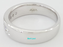Leo Channel Set Round Diamond Wedding Anniversary Band 6mm 14k White Gold 0.42ct