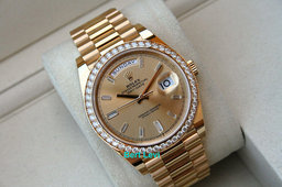 ROLEX 228348 DAY-DATE 40MM WATCH DIAMOND DIAL DIAMOND BEZEL