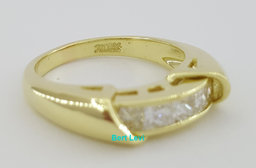 Channel Set Princess Cut 5-Stone Wedding Band Ring 5.6mm 0.85 ct 18K Yellow Gold
