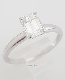 Emerald Cut Diamond Solitaire Engagement Ring 0.96 ct 14k White Gold Rtl $8K