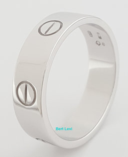 Cartier Love Classic Ring 18k White Gold 6mm 9 Grams Size 61 Retail $2,320
