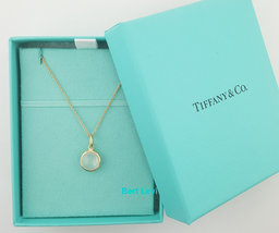 Tiffany & Co Paloma Picasso Moonstone 18K Yellow Gold Pendant Necklace 18"