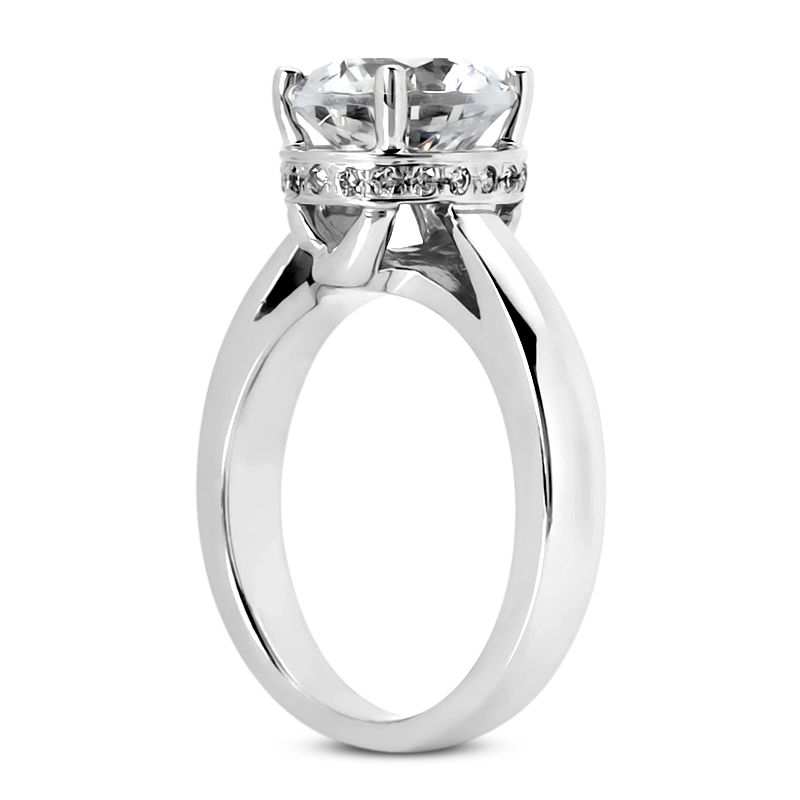 Thumbnail: Ladies 14KT White Gold Platinum Round Diamond Solitaires Engagement Ring ENR6061