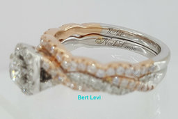 Neil Lane Bridal 14K Two-Tone Round Diamond Halo Crossover Ring Set 0.75 ct
