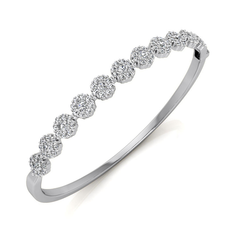 Ladies 14KT White Gold Platinum Bangle BGL227-7