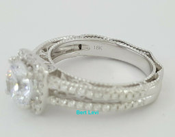 Verragio Venetian 5007CU 18K White Gold Halo Semi-Mount Engagement Ring 0.40 ct