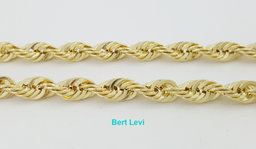Yellow Gold Lightweight Diamond Cut Rope Chain Necklace 10K 28" 17.3 Grams 5 mm