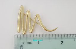 Tiffany & Co Paloma Picasso 18K Yellow Gold Zig-Zag Squiggle Pin Brooch 1.77"