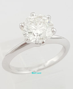 Tiffany & Co Round Diamond Solitaire Engagement Ring 2.16 ct Platinum Rtl $57K