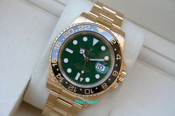 ROLEX 116718 GMT MASTER II 18K YELLOW GOLD GREEN DIAL