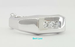 Round Cut Diamond Channel Set Wedding Band 0.27 ct 14K White Ring 8 mm Size 9.5