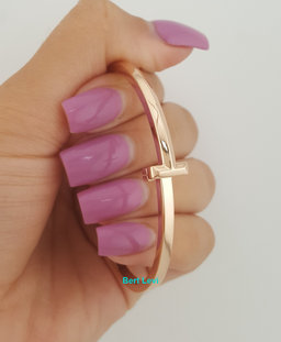 Tiffany & Co. T T1 18K Rose Gold Bangle Bracelet Medium 20.5 Grams Rtl $6,950